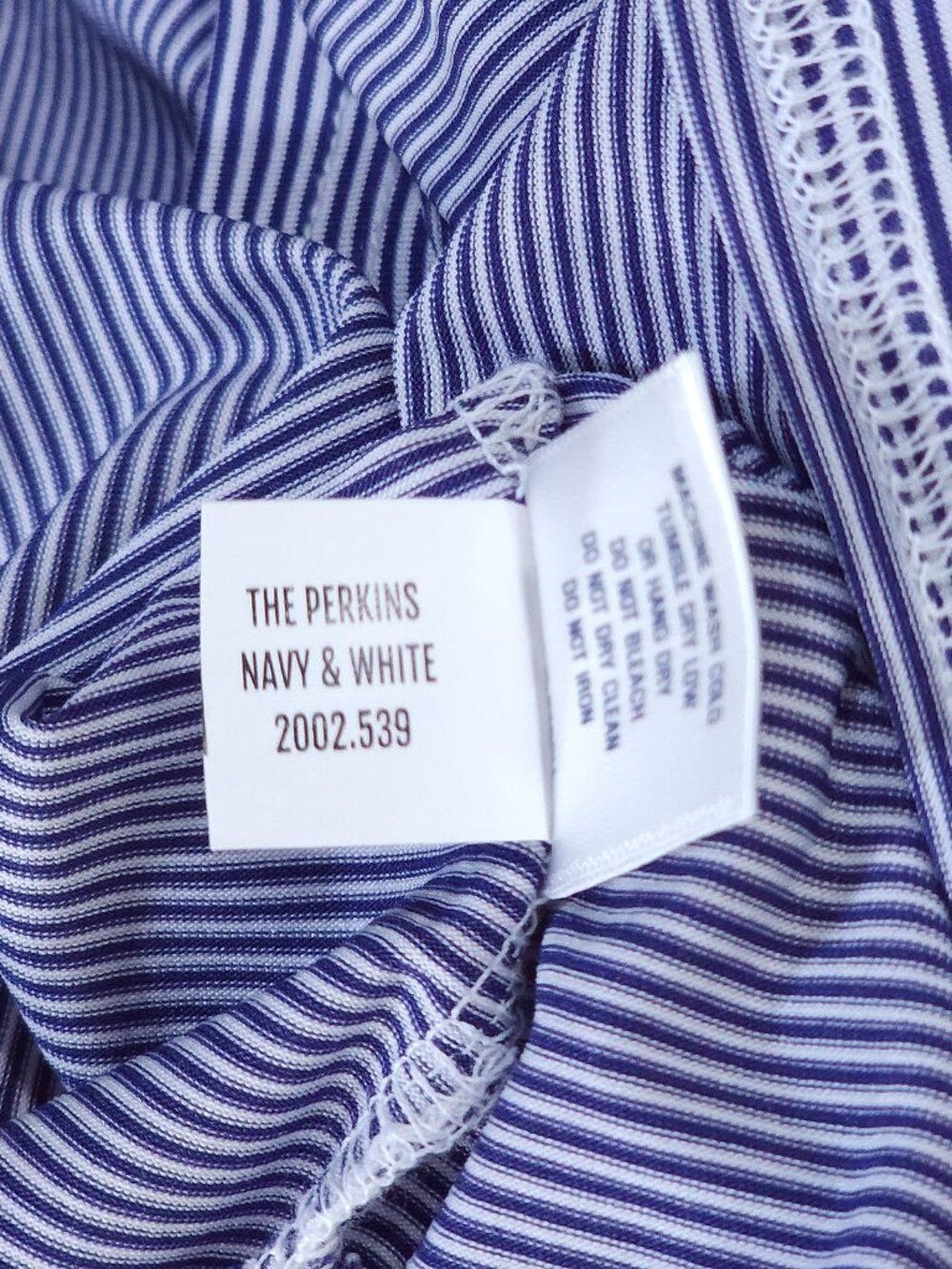 Holderness & Bourne Perkins Large Navy White Stripe Tailored Golf Polo Dodgers - Picture 11 of 11